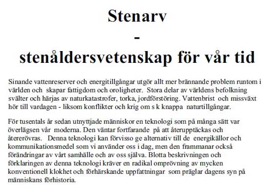 Stenarv - stenldersvetenskap fr vr tid - fri e-bok av Ulf Brnell